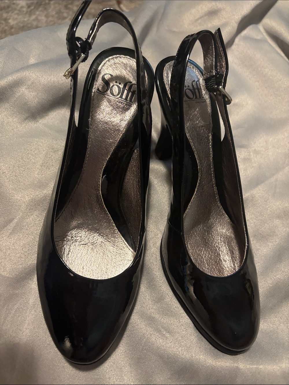 Sofft Black Patent Slingback Pumps